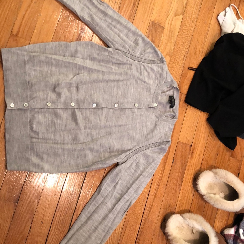 Grey button down sweater. Banana republic